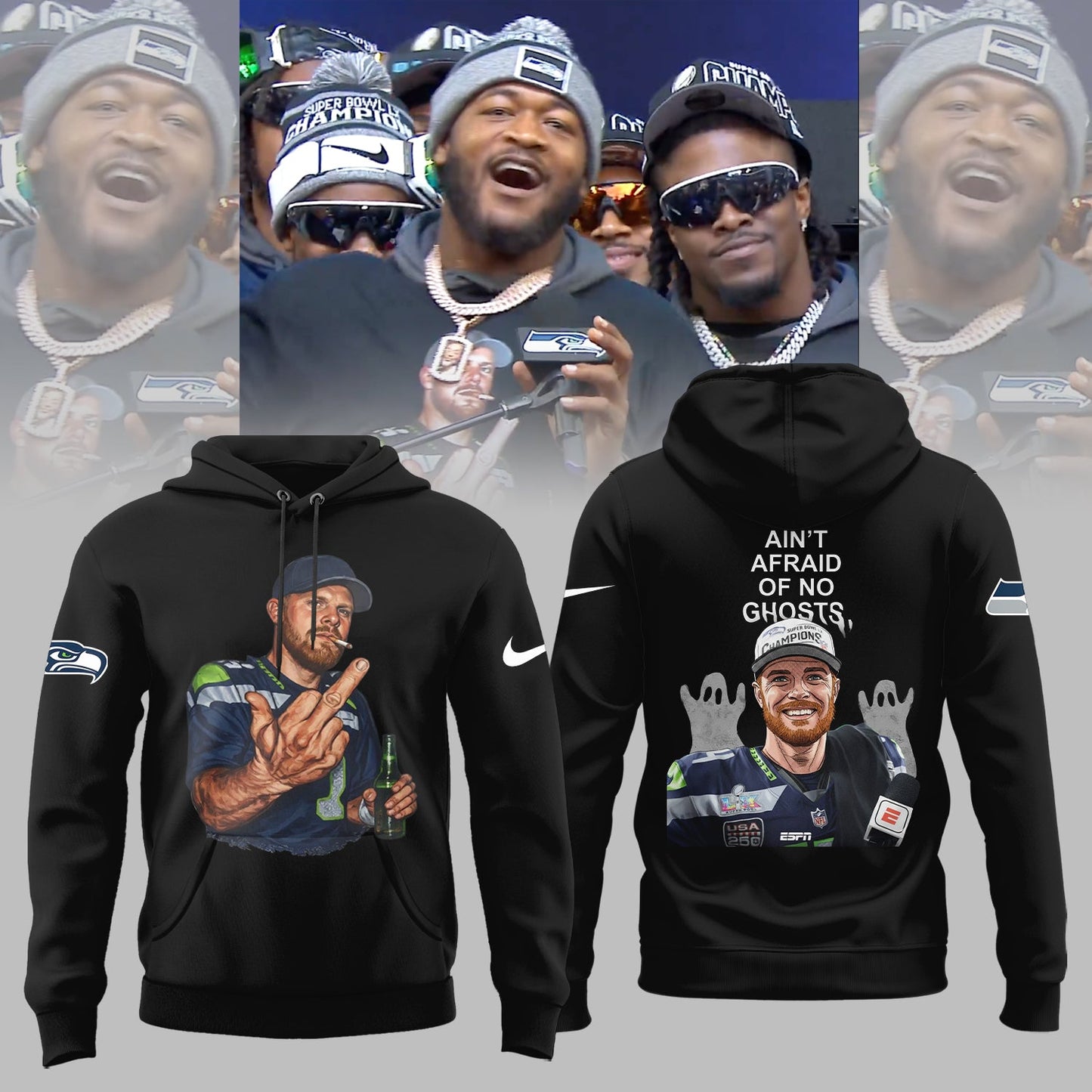 Seattle Seahawks Sam Darnold Middle Finger Limited Edition Hoodie