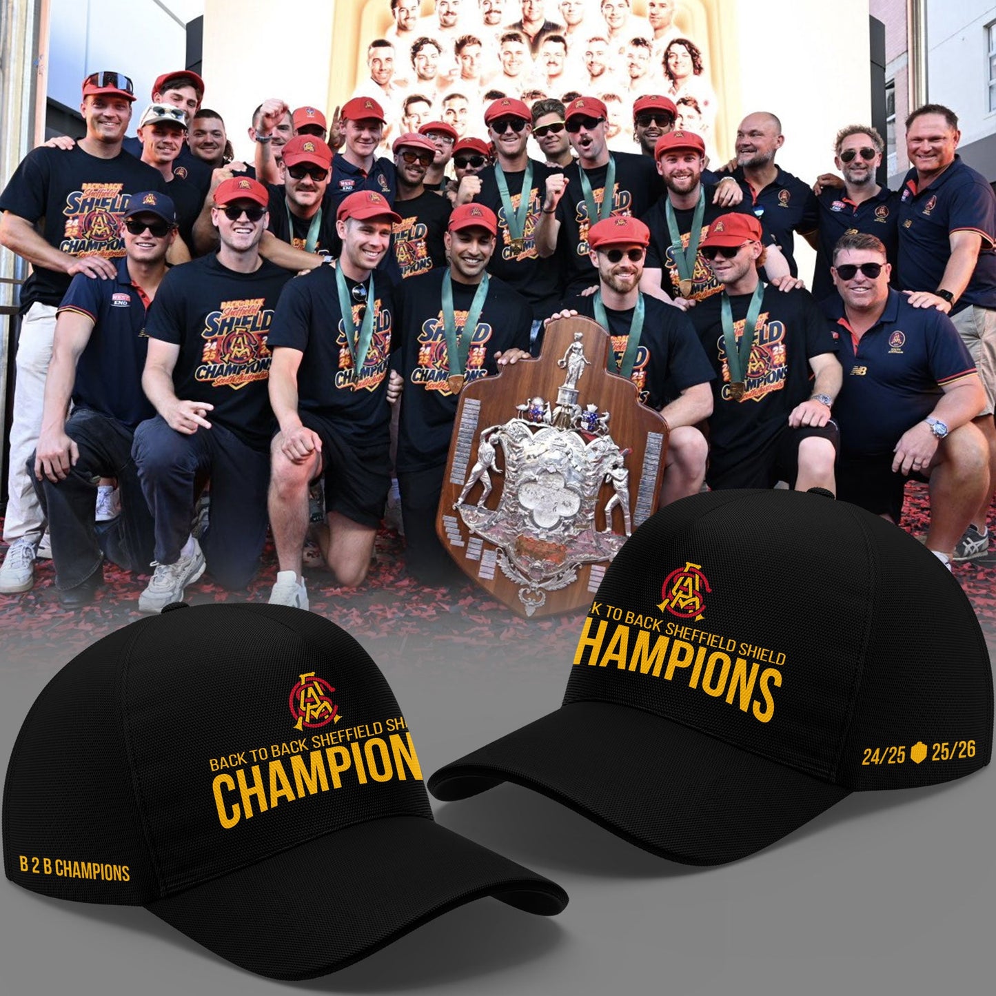 South Australia Special Back to Back Sheffield Shield Cricket Champions Limited Edition Polo