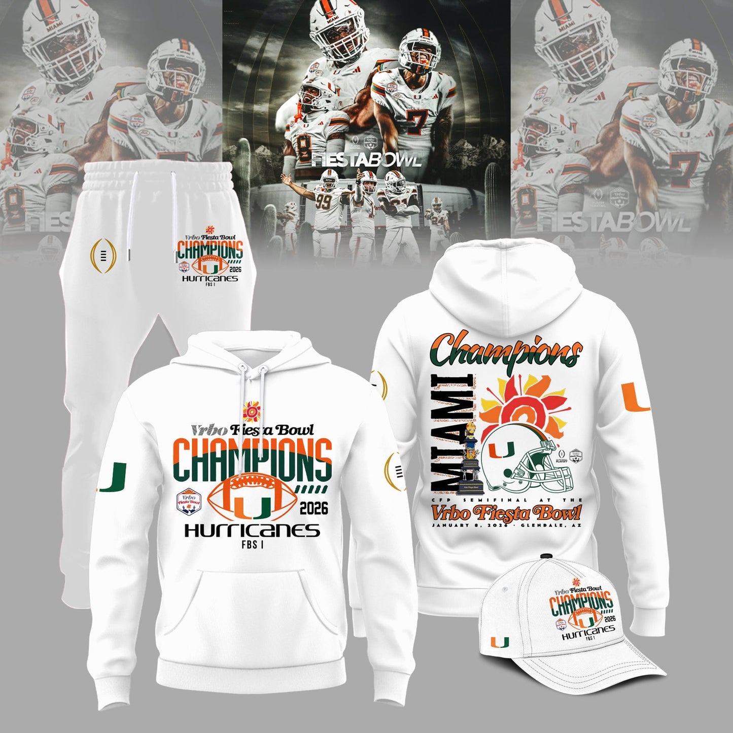Miami Hurricanes 2026 Fiesta Bowl Champions Hoodie