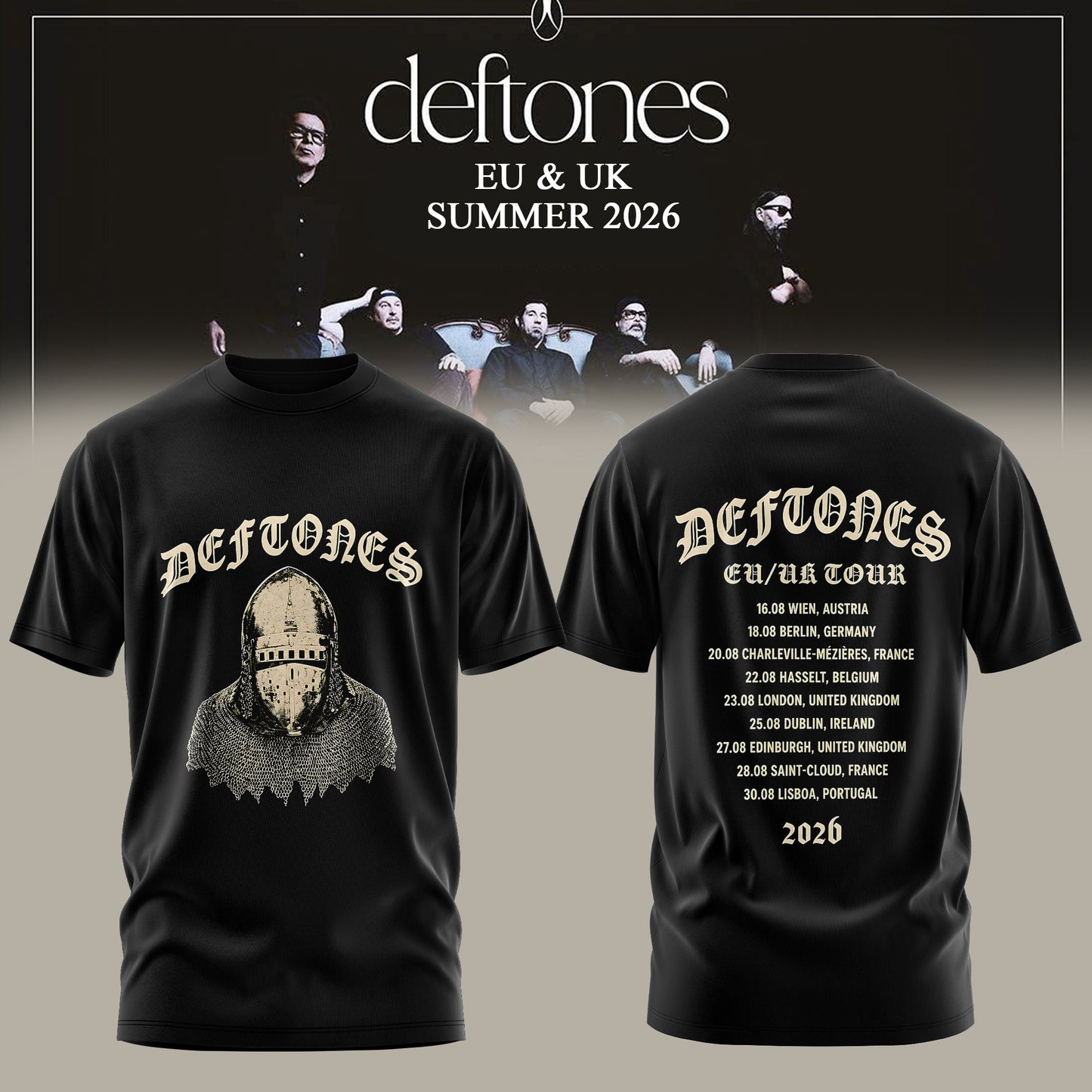 DEFTONES: 2026 EU & UK Summer Tour Limited T-Shirt