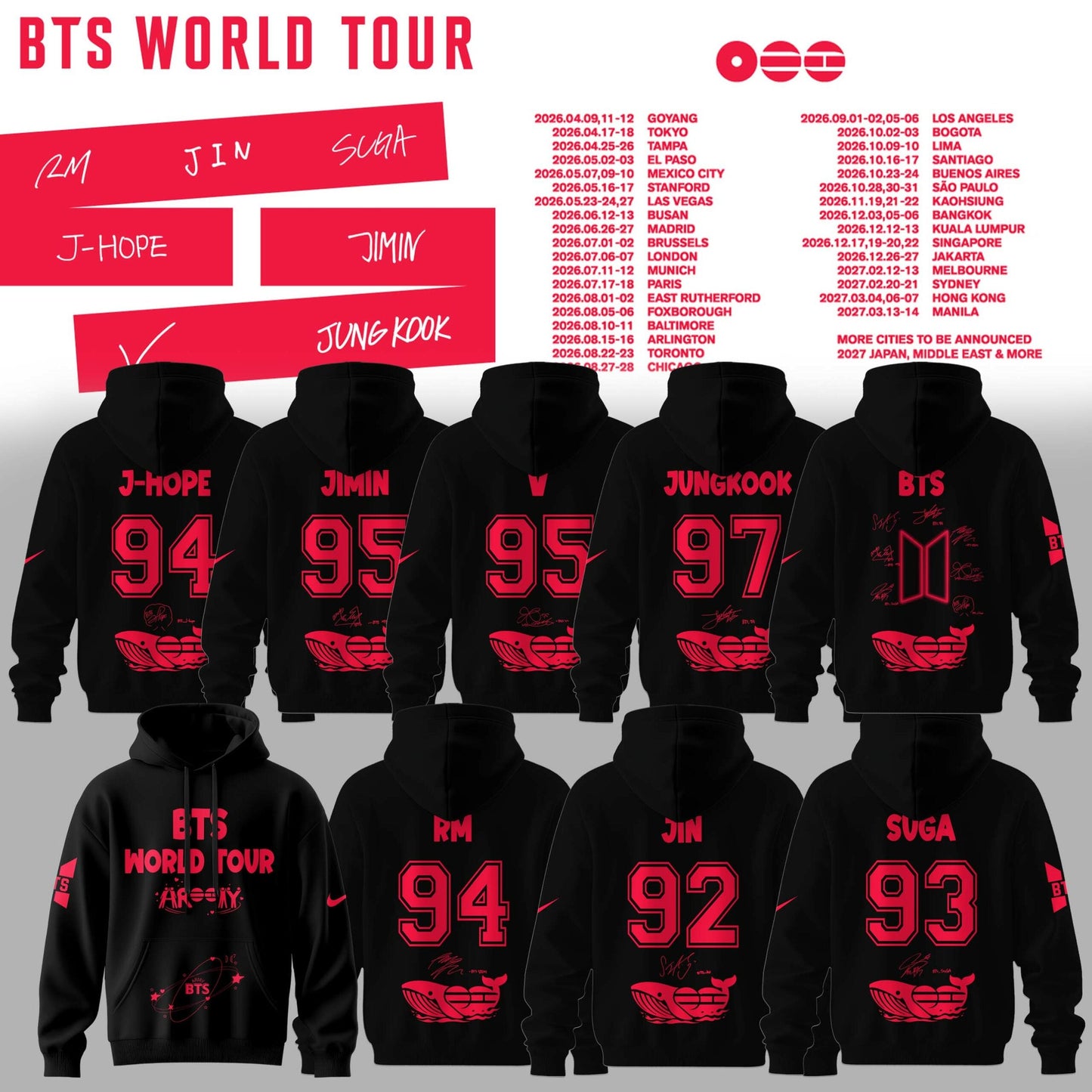 BTS World Tour 2026 Limited Edition Combo Hoodie