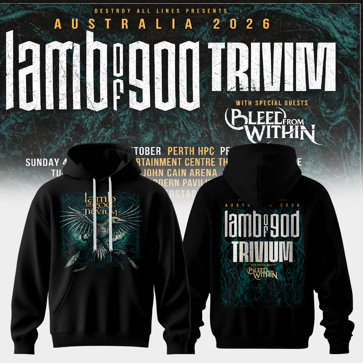 LAMB OF GOD x TRIVIUM – AUSTRALIA 2026 COLLECTION HOODIE