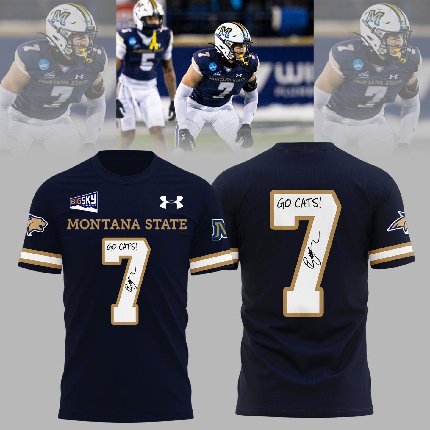 Montana State Bobcats 2026 Ty Okada Signed Go cats Limited Edition T-shirt