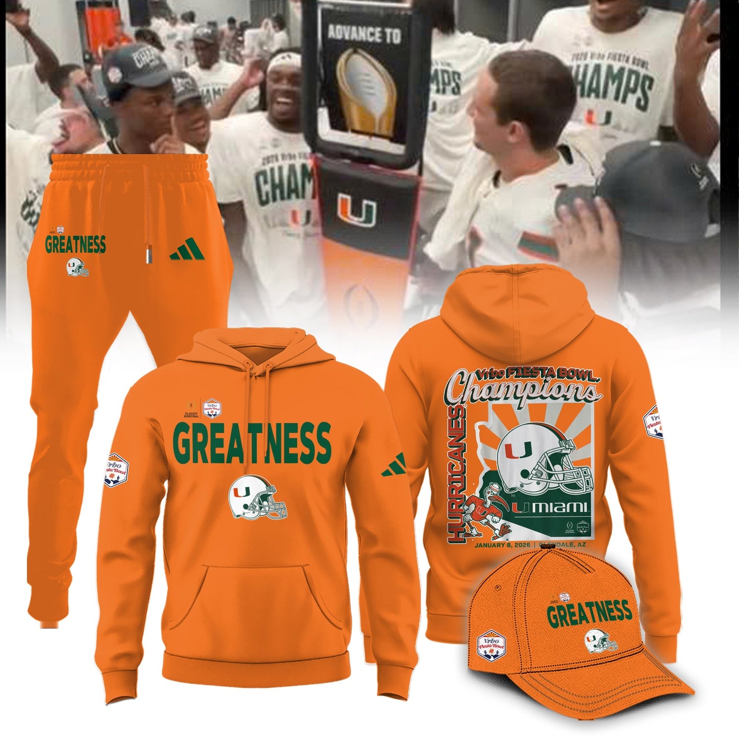 Miami Hurricanes CFP 2026 Fiesta Bowl Champions Limited Edition Hoodie