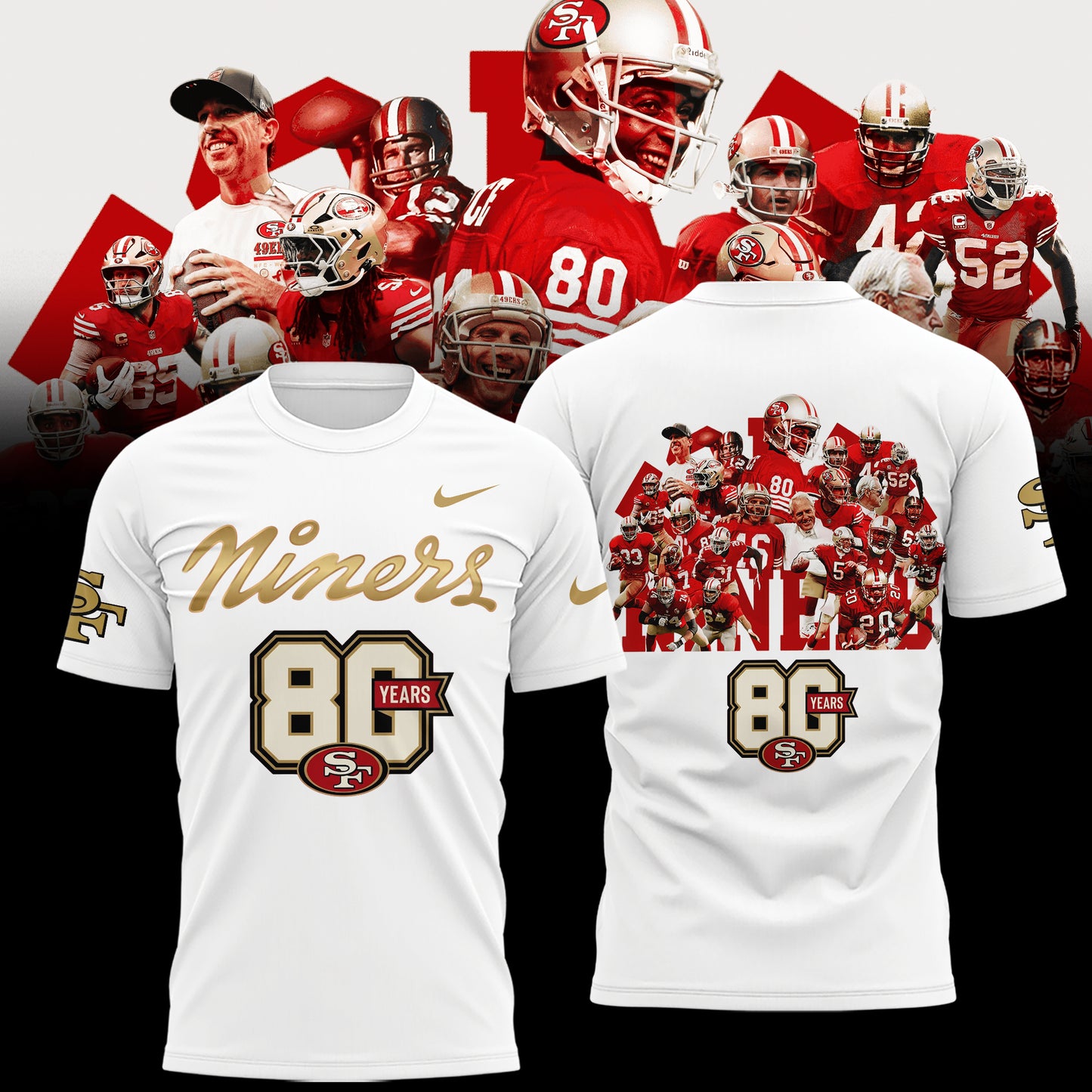 Limited Edition San Francisco 49ers 80th Anniversary T-Shirt