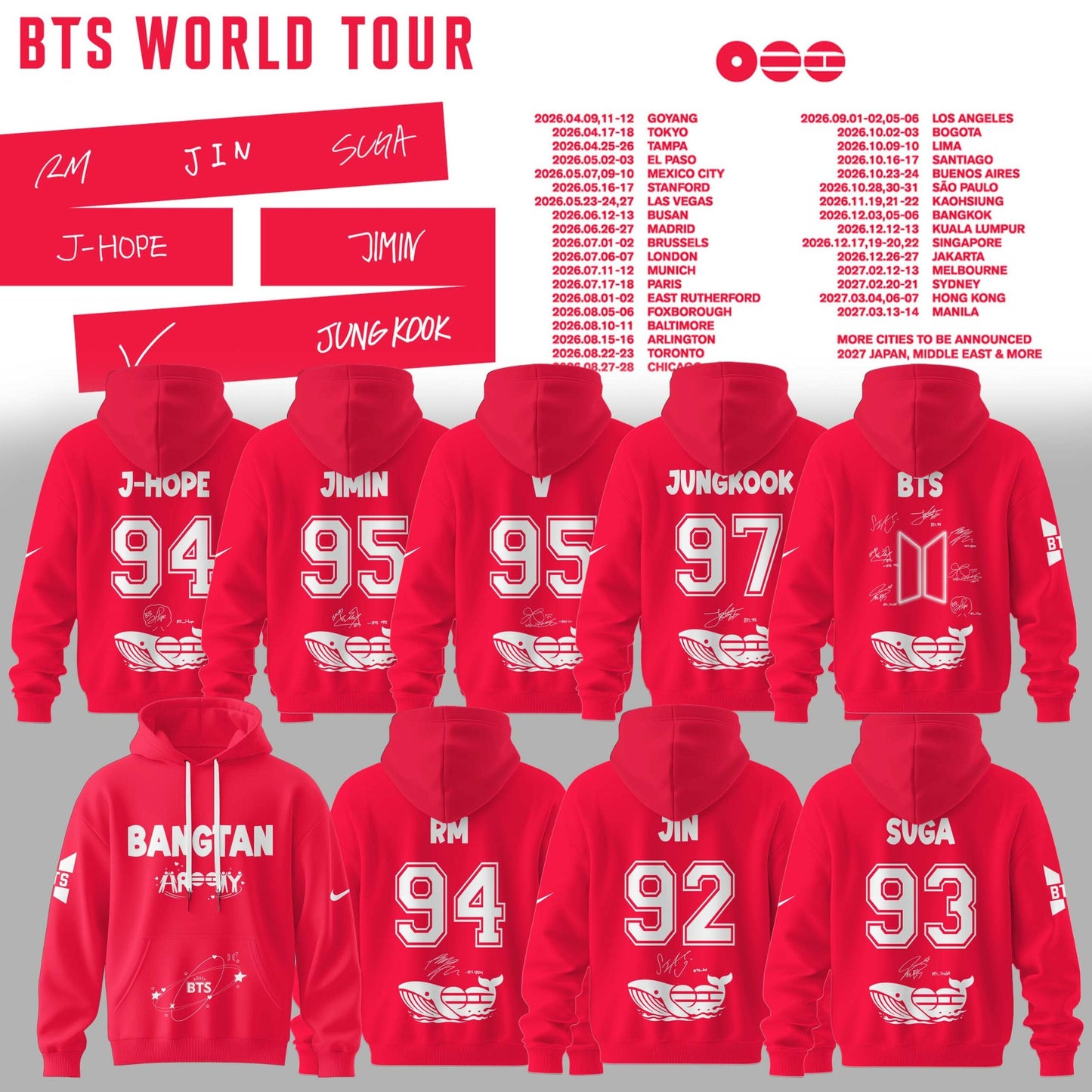 BTS World Tour 2026 Limited Edition Combo Hoodie