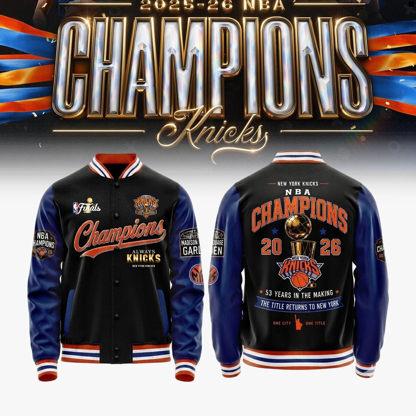 New York Knicks 2026 NBA Champions Bomber Jacket