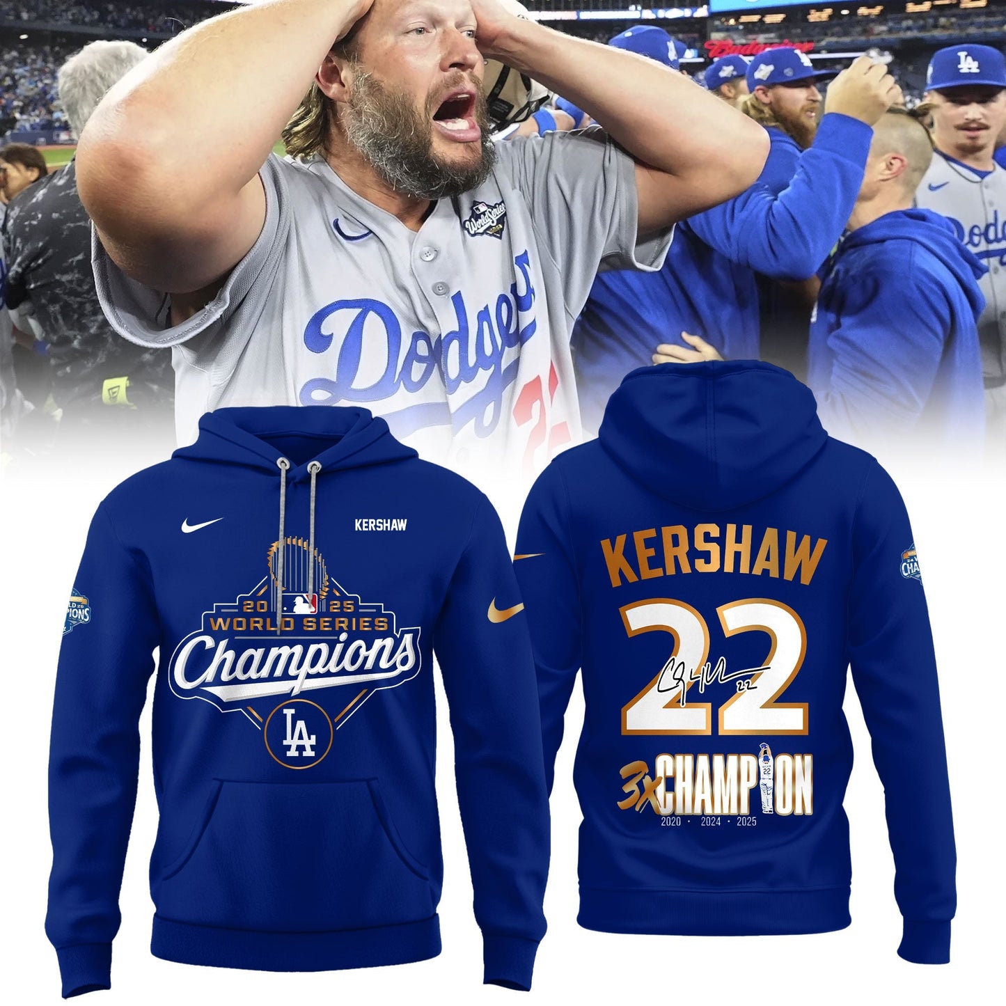 LA Dodgers “ 2025 World Series Champions Limited Edition Combo Hoodie