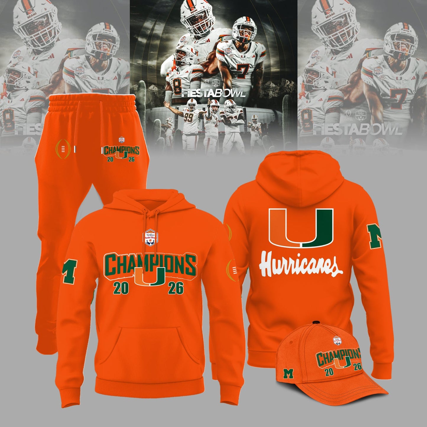 Miami Hurricanes 2026 Fiesta Bowl Champions Hoodie
