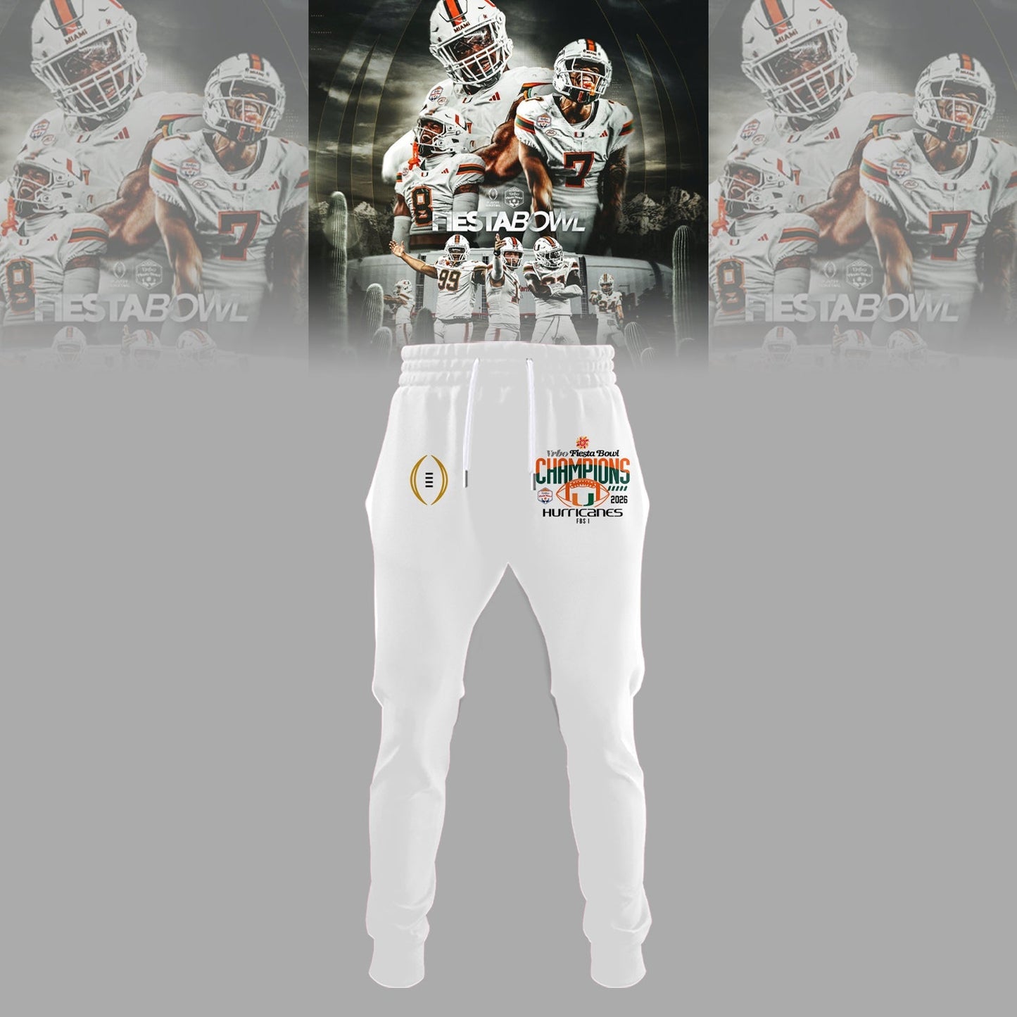 Miami Hurricanes College Football Playoff 2025 Fiesta Bowl Champions Combo Hoodie