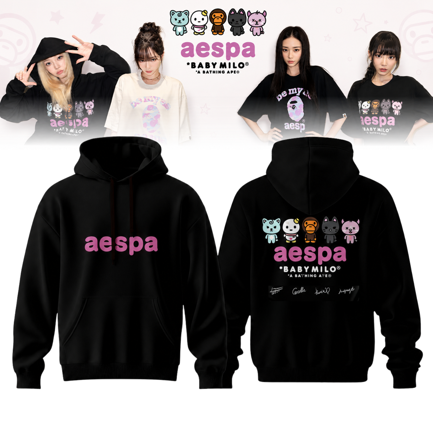 🖤🐰 AESPA x BAPE Limited Edition Hoodie
