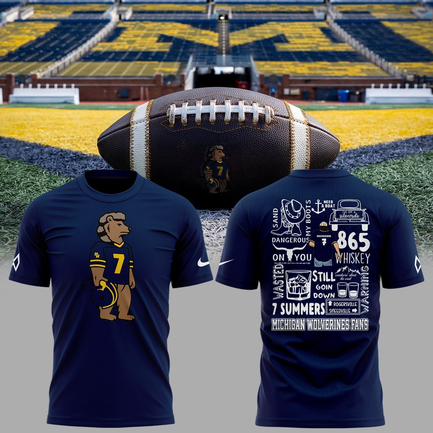 Limited Edition Michigan Wolverines Football x Morgan Wallen Tshirt