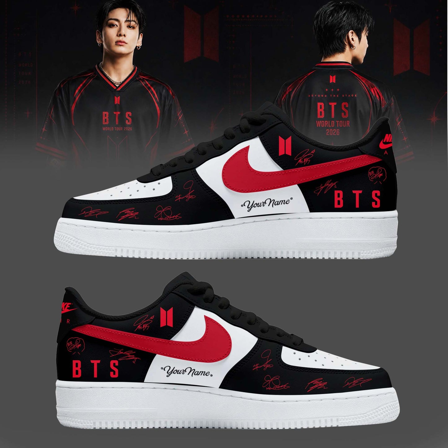 Beyond The Stage World Tour Premium Custom Leather Graphic Shoes