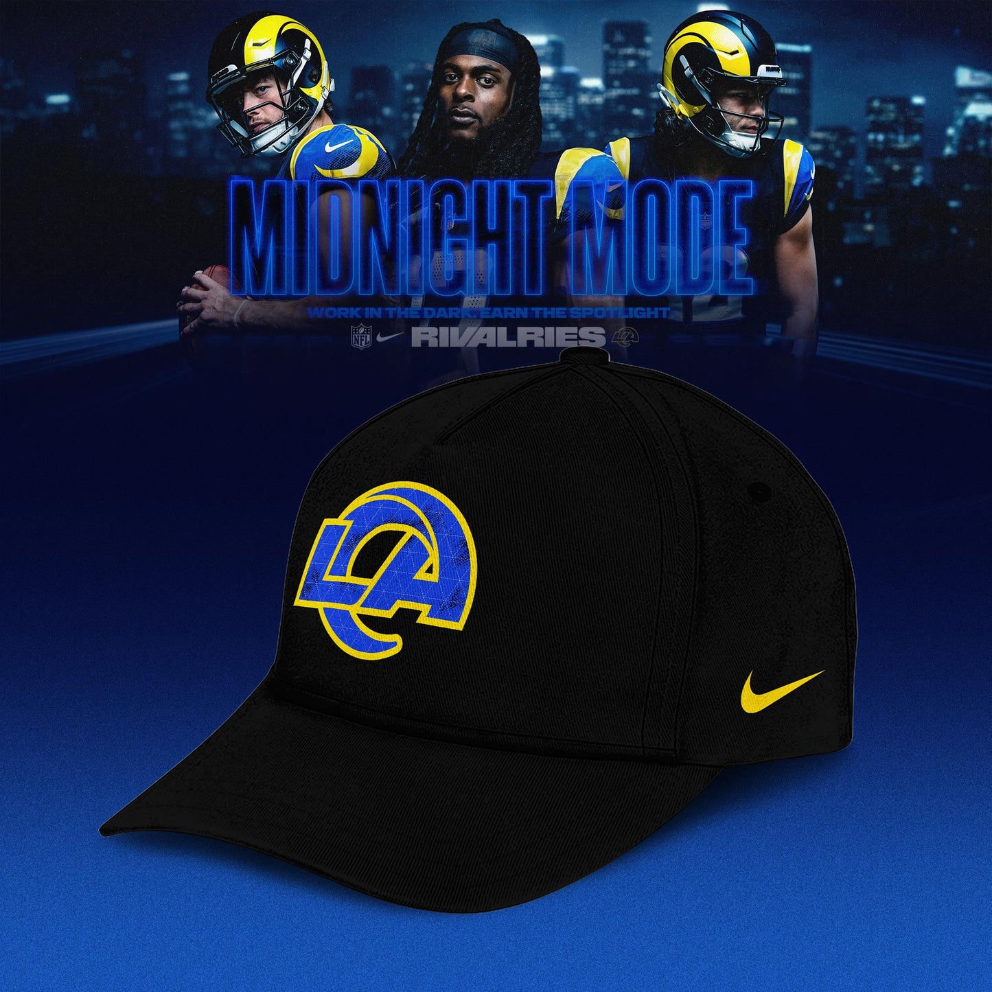 Los Angeles Rams Midnight Blue 2025 Rivalries Special Custom Jersey