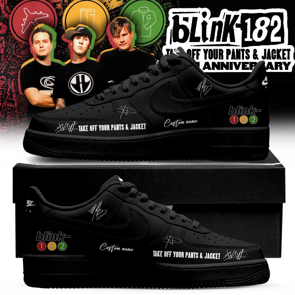 Blink-182 Day Pop-Up 25th album Take Off Your Pants and Jacket Limited Signature Custom Name Shoes