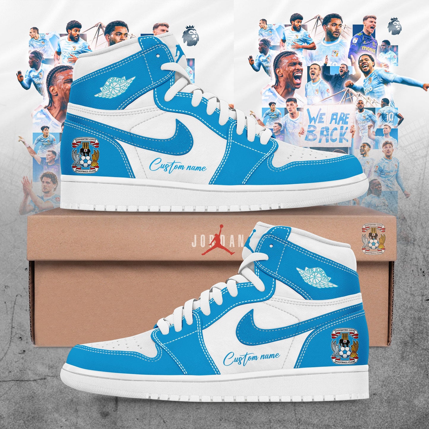 Coventry City WE ARE PREMIER LEAGUE Limited Edition Custom Name Shoes Blue
