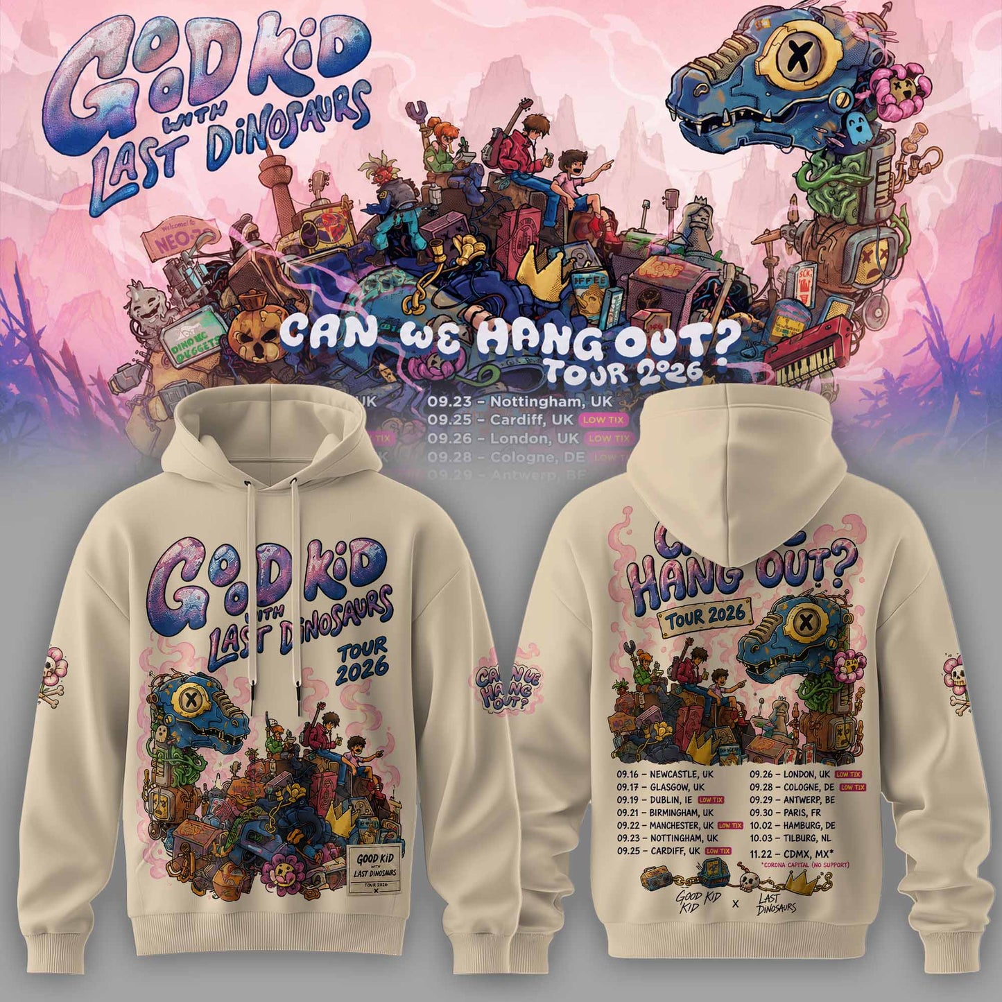 Good Kid × Last Dinosaurs – Can We Hang Out? Tour 2026 Hoodie