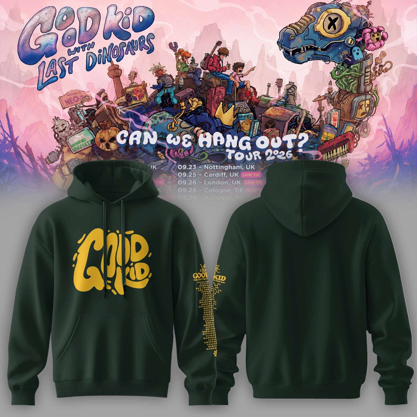 Good Kid × Last Dinosaurs – Can We Hang Out? Tour 2026 Hoodie