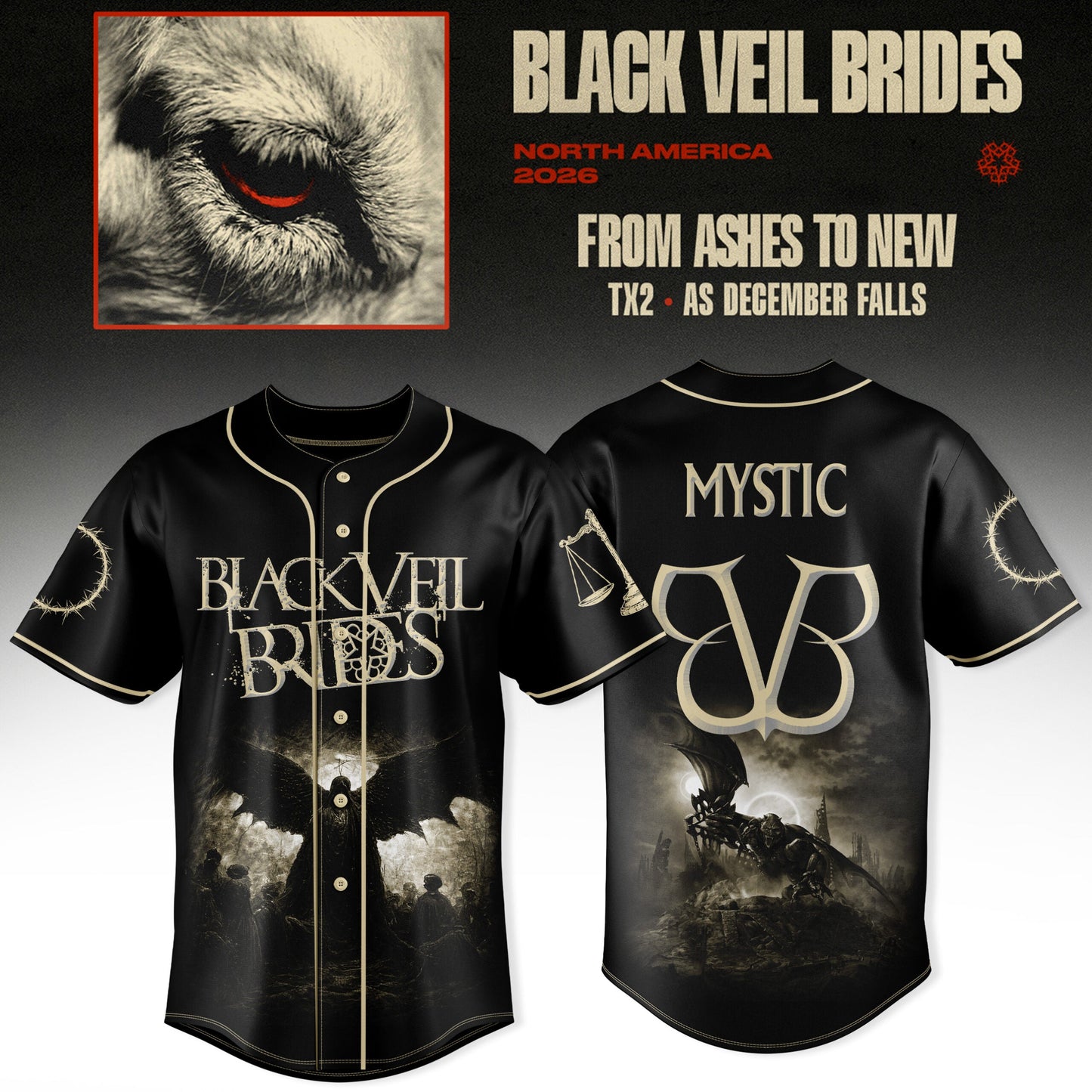 Black Veil Brides “ From Ashes To New Tour (North America 2026) Jersey - MYSTIC