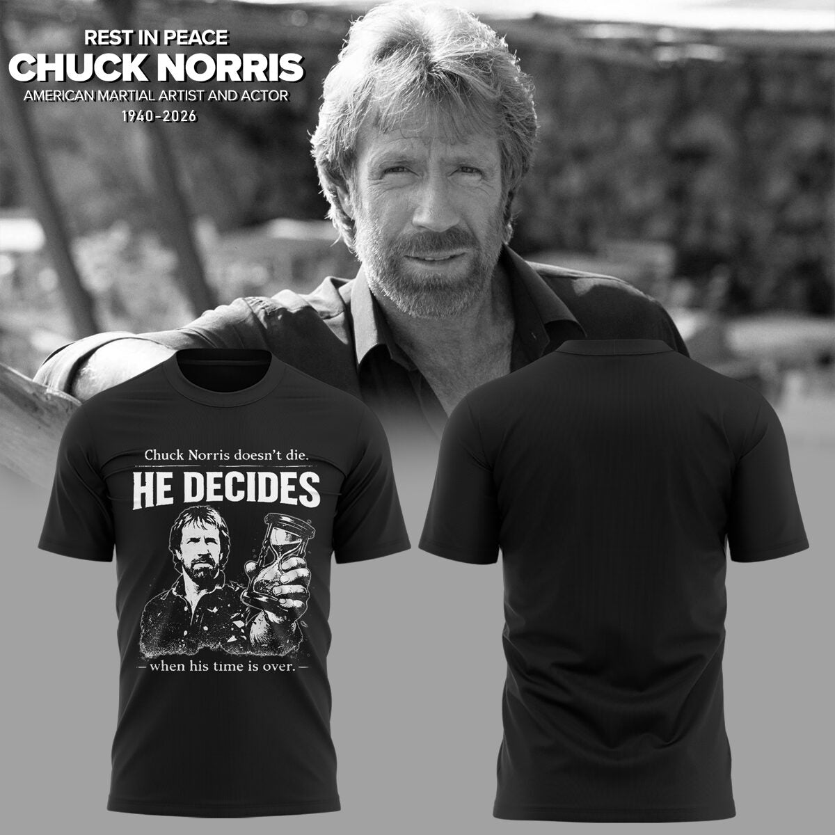 REST IN PEACE ðŸ–¤ðŸ•Šï¸ Chuck Norris TShirt