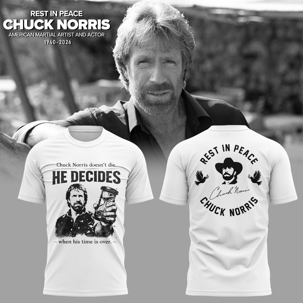 REST IN PEACE ðŸ–¤ðŸ•Šï¸ Chuck Norris TShirt