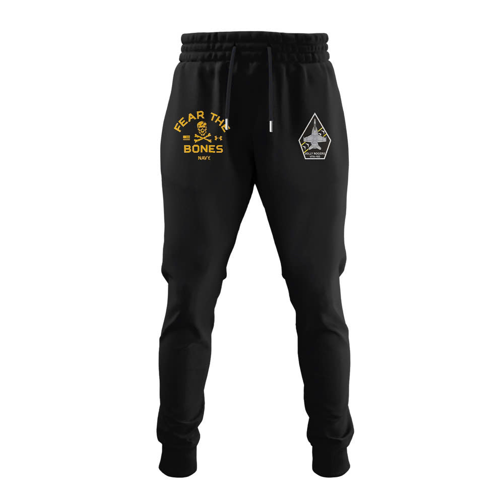 Navy FB 2024 Limited Veterans Jolly Jogger� Black Hoodie