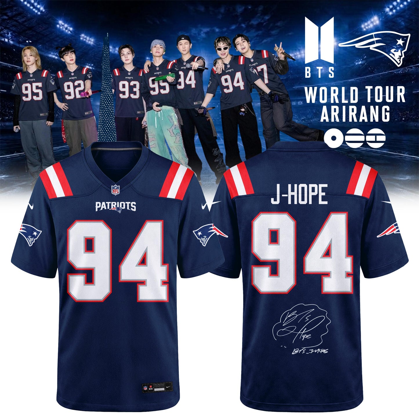 New England Patriots x BTS World Tour 2026 Limited Edition Jersey