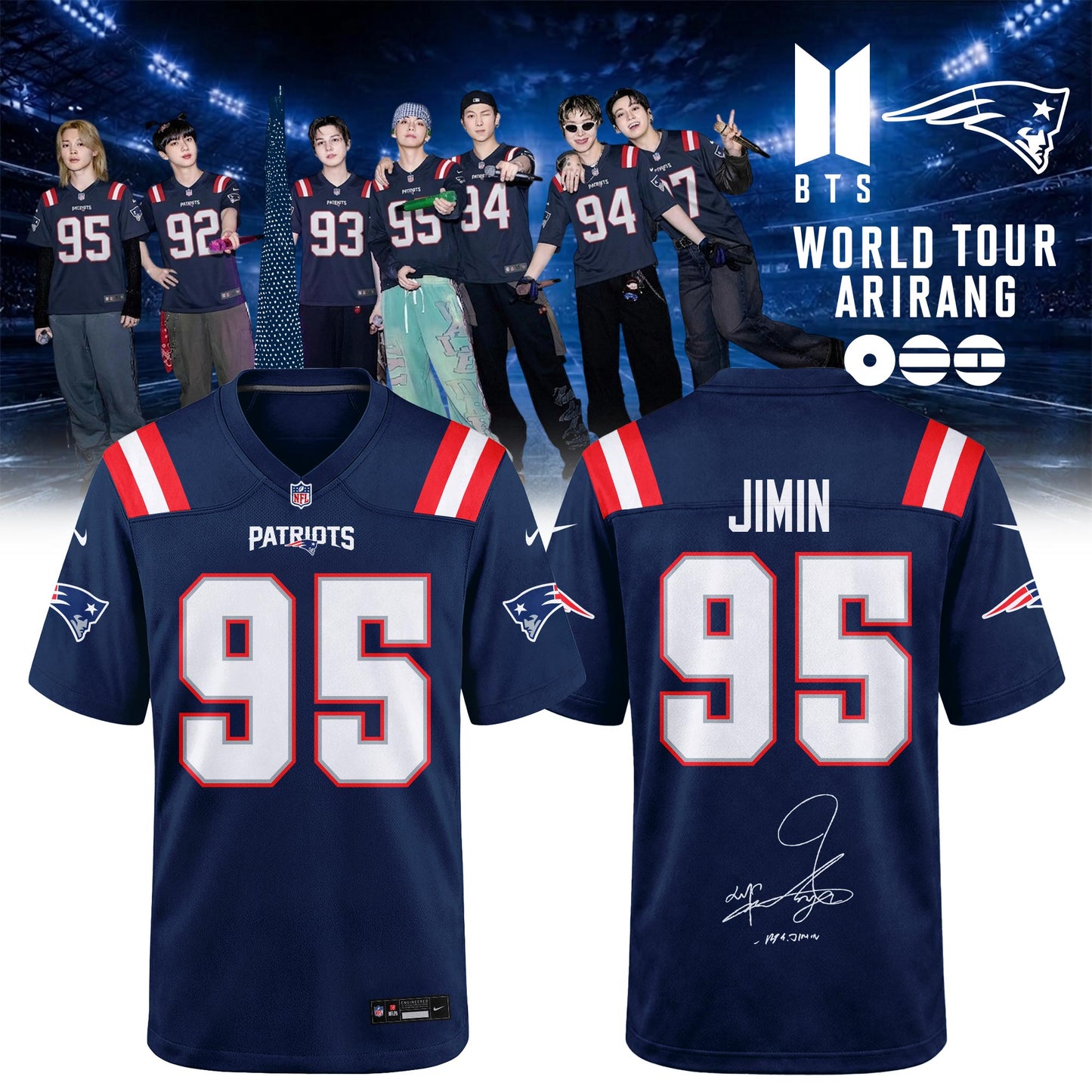 New England Patriots x BTS World Tour 2026 Limited Edition Jersey