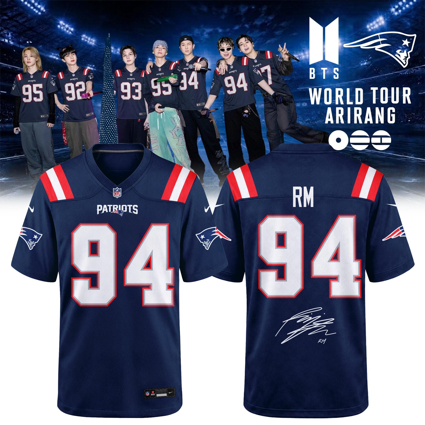 New England Patriots x BTS World Tour 2026 Limited Edition Jersey