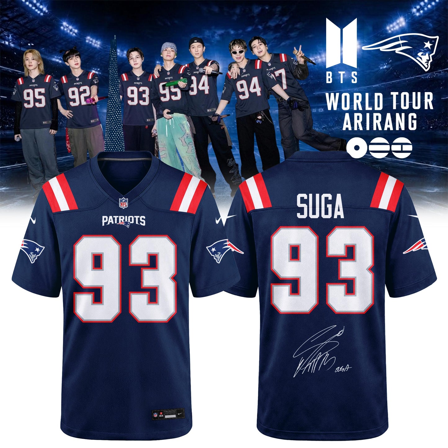 New England Patriots x BTS World Tour 2026 Limited Edition Jersey