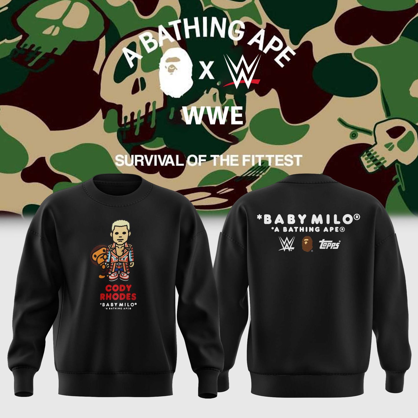 BAPE® x WWE The Fittest Sweatshirt