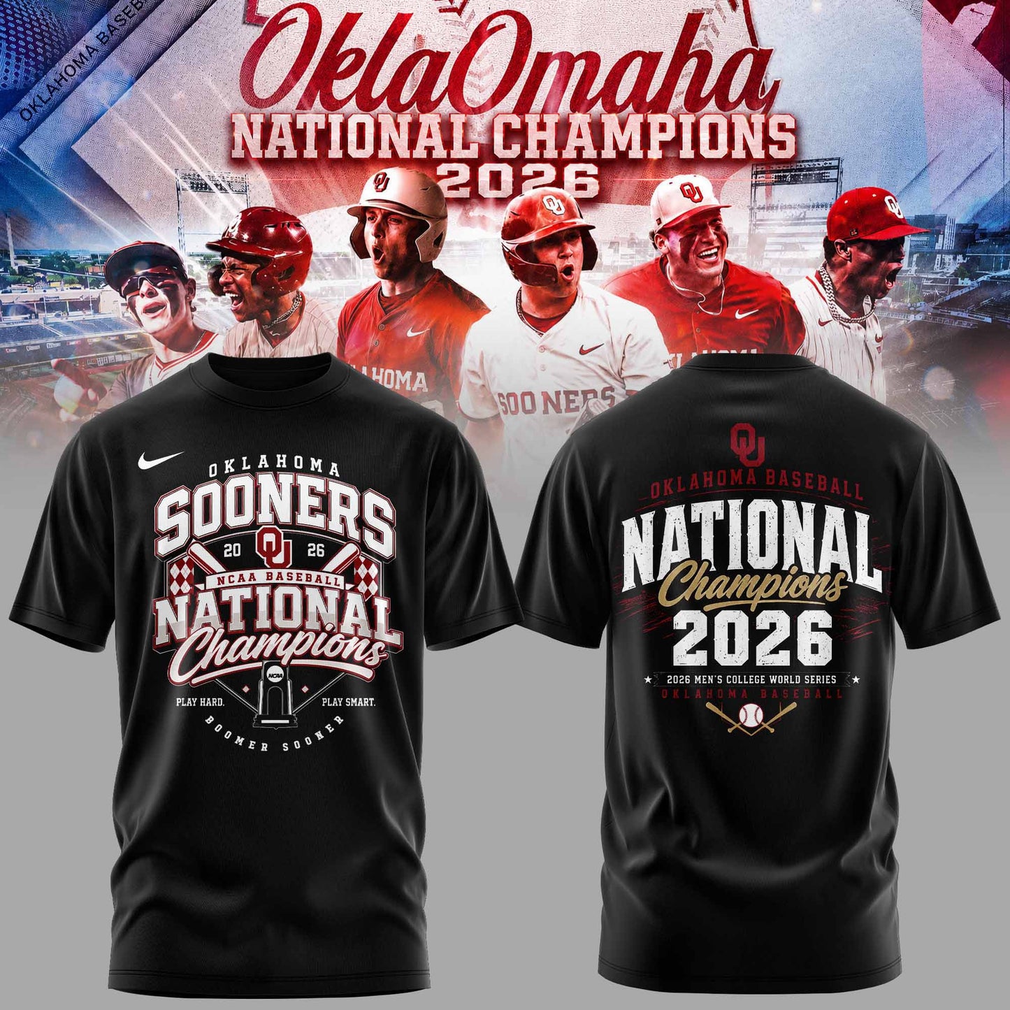 Oklahoma Sooners 2026 NCAA Baseball National Champions Tshirt