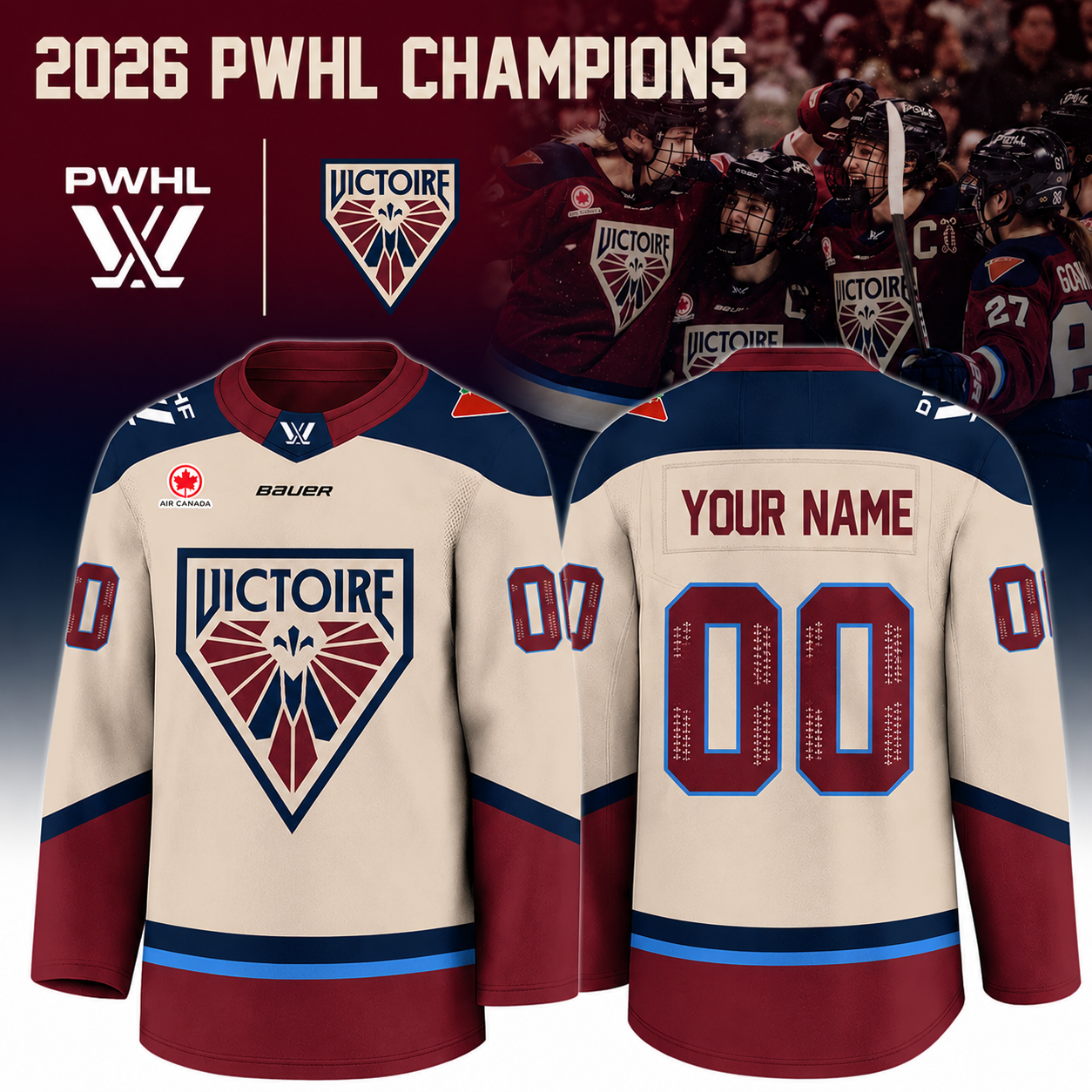 Montreal Victoire PWHL Personalization 2026 Jersey Limited Edition Away