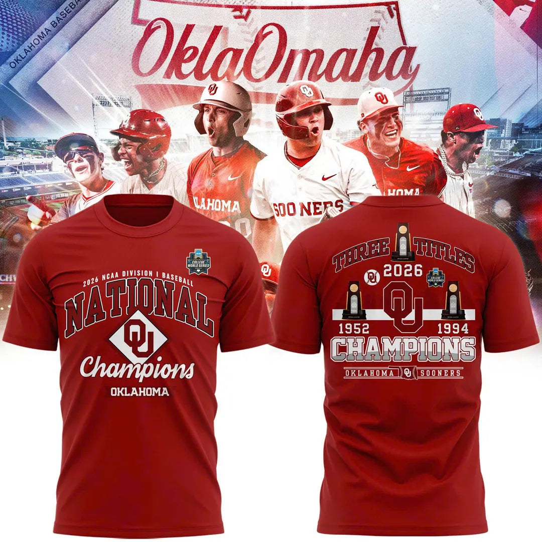 Oklahoma Sooners 2026 NCAA Baseball National Champions Tshirt