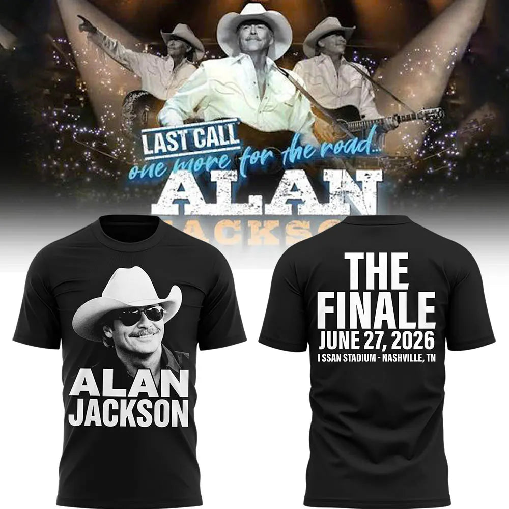 Exclusive Version Alan Jackson "Last Call... The Finale" Black Tshirt 2026