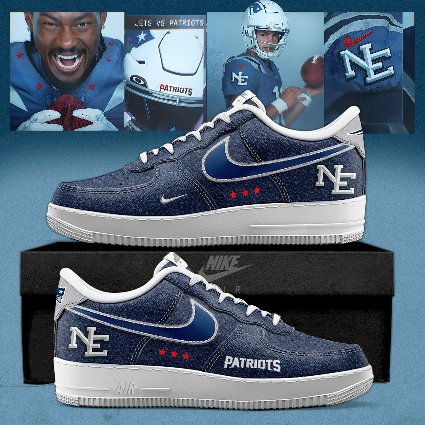 _ New England Patriots 2025 Rivalries Nor™Easter Storm Special AF1 Sneakers