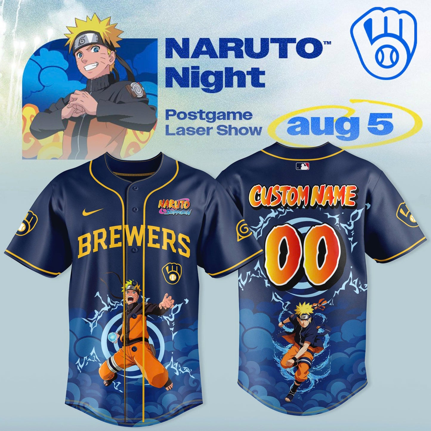 Milwaukee Brewers x Naruto Night 2026 Jersey Collection