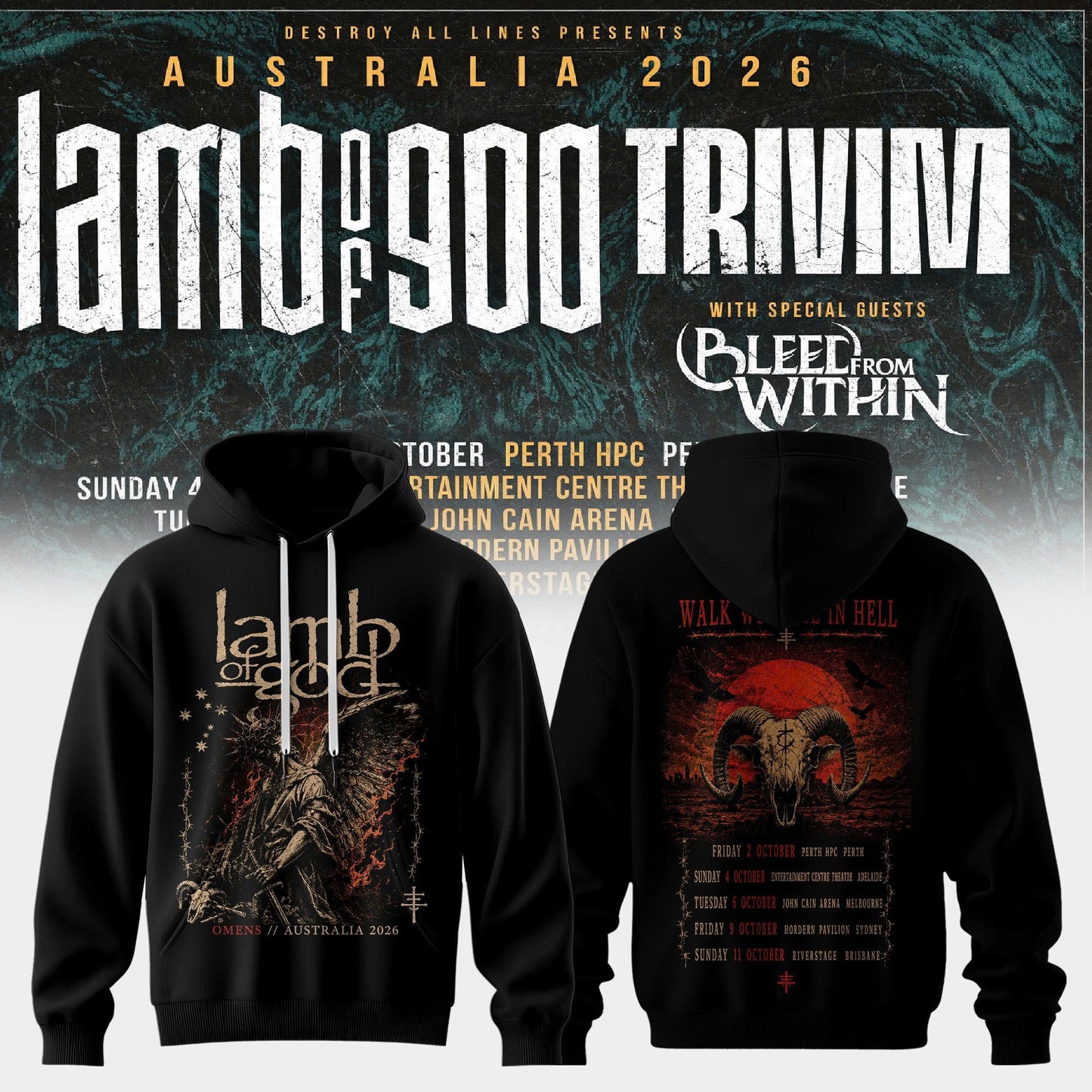 LAMB OF GOD x TRIVIUM – AUSTRALIA 2026 COLLECTION HOODIE