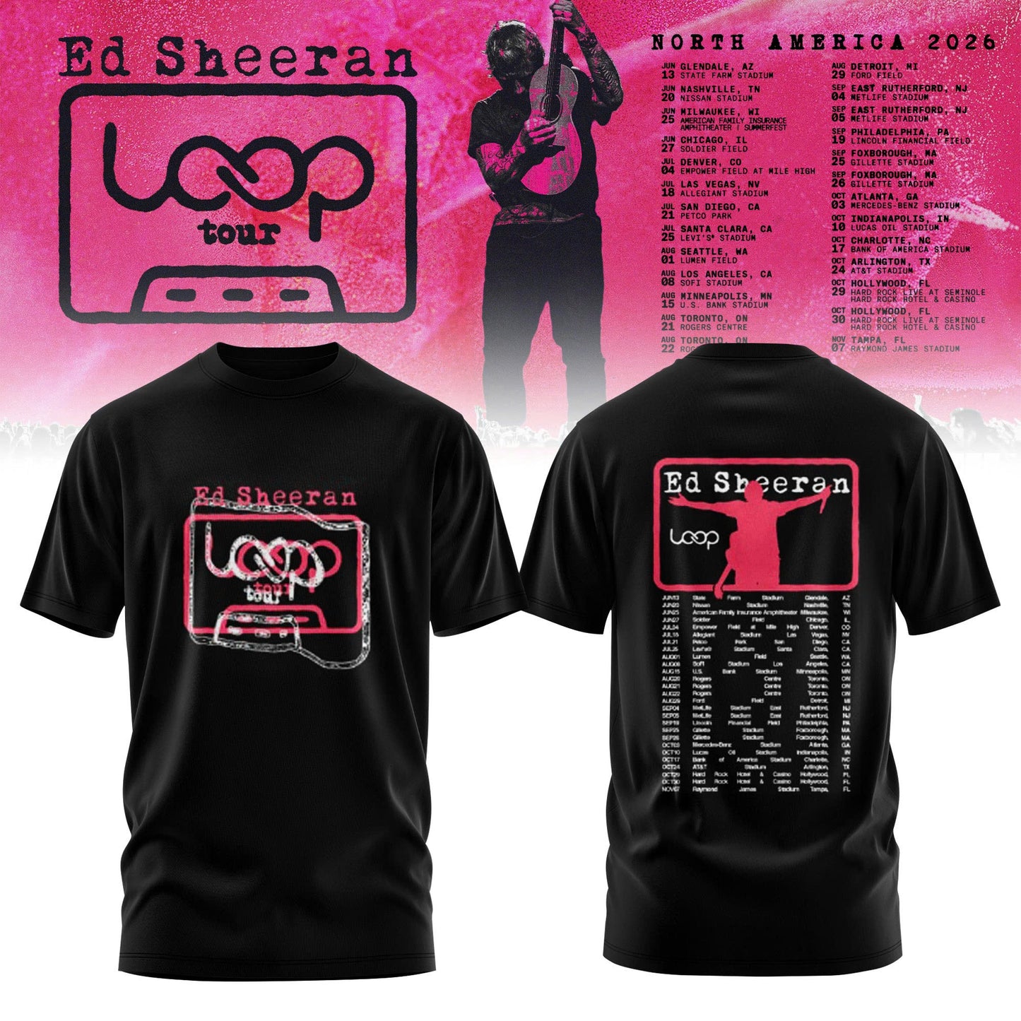 Ed Sheeran Loop Tour North America 2026 Limited Edition T-Shirt
