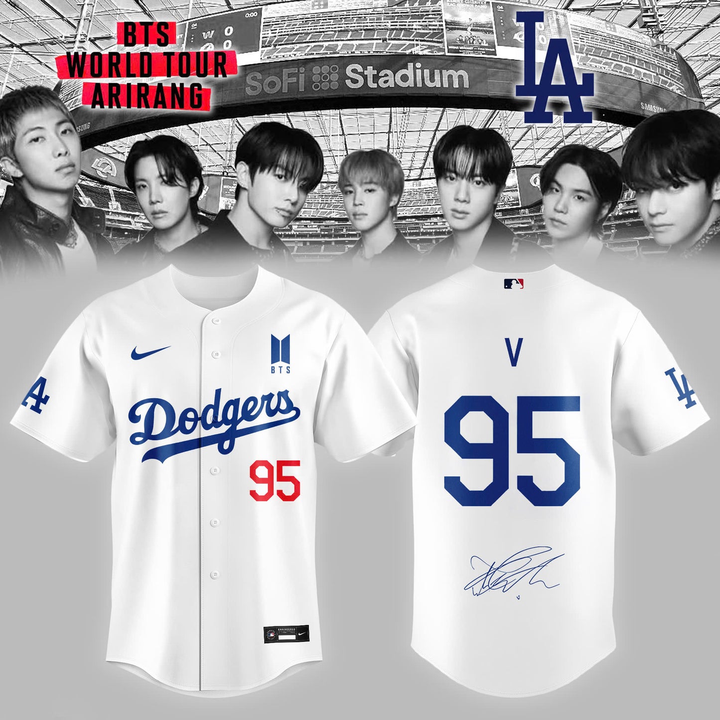 Los Angeles Dodgers x BTS 95 V World Tour 2026 Limited Edition Jersey
