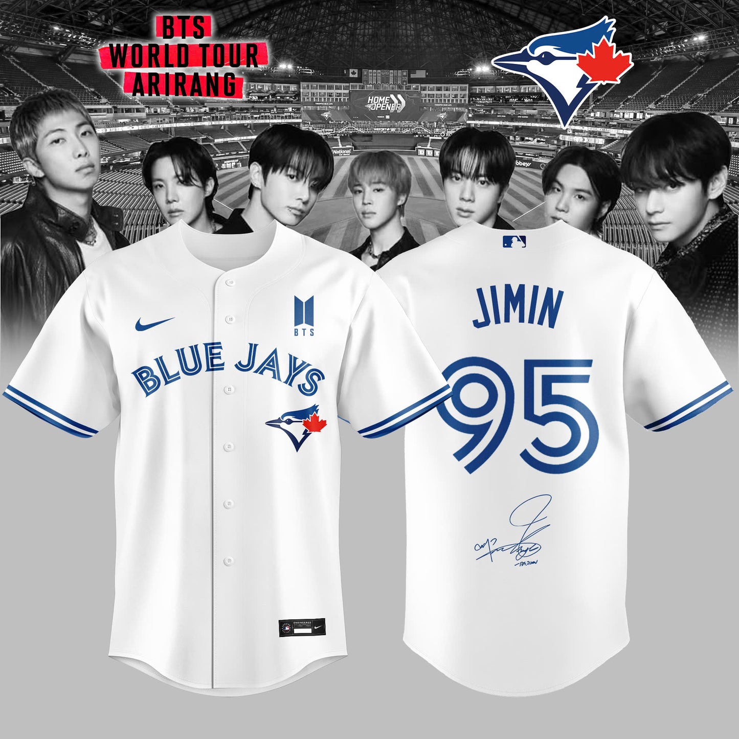 Toronto Blue Jays x BTS JIMIN 95 World Tour 2026 Limited Edition Jersey
