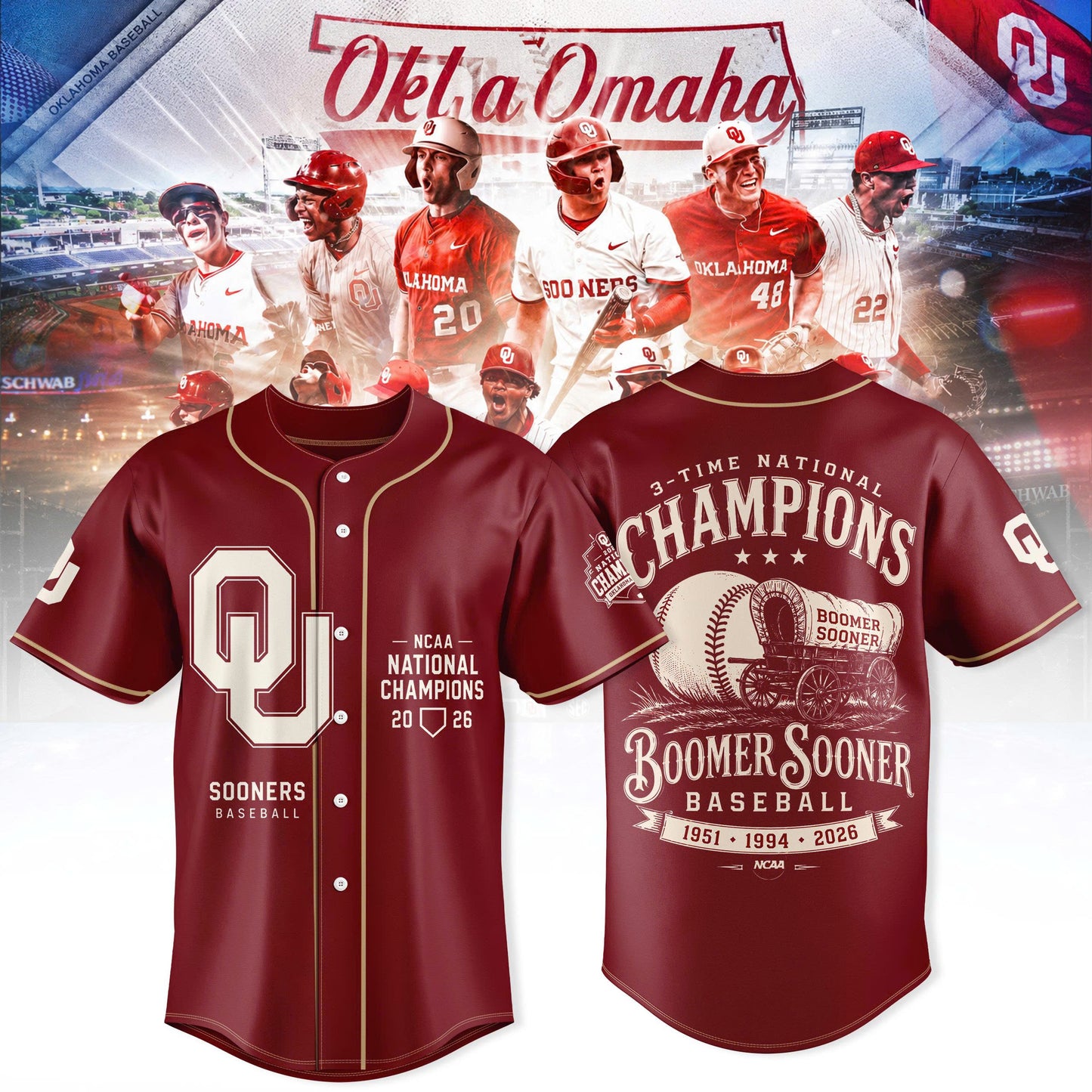 Oklahoma Sooners 2026 NCAA Baseball National Champions Jersey