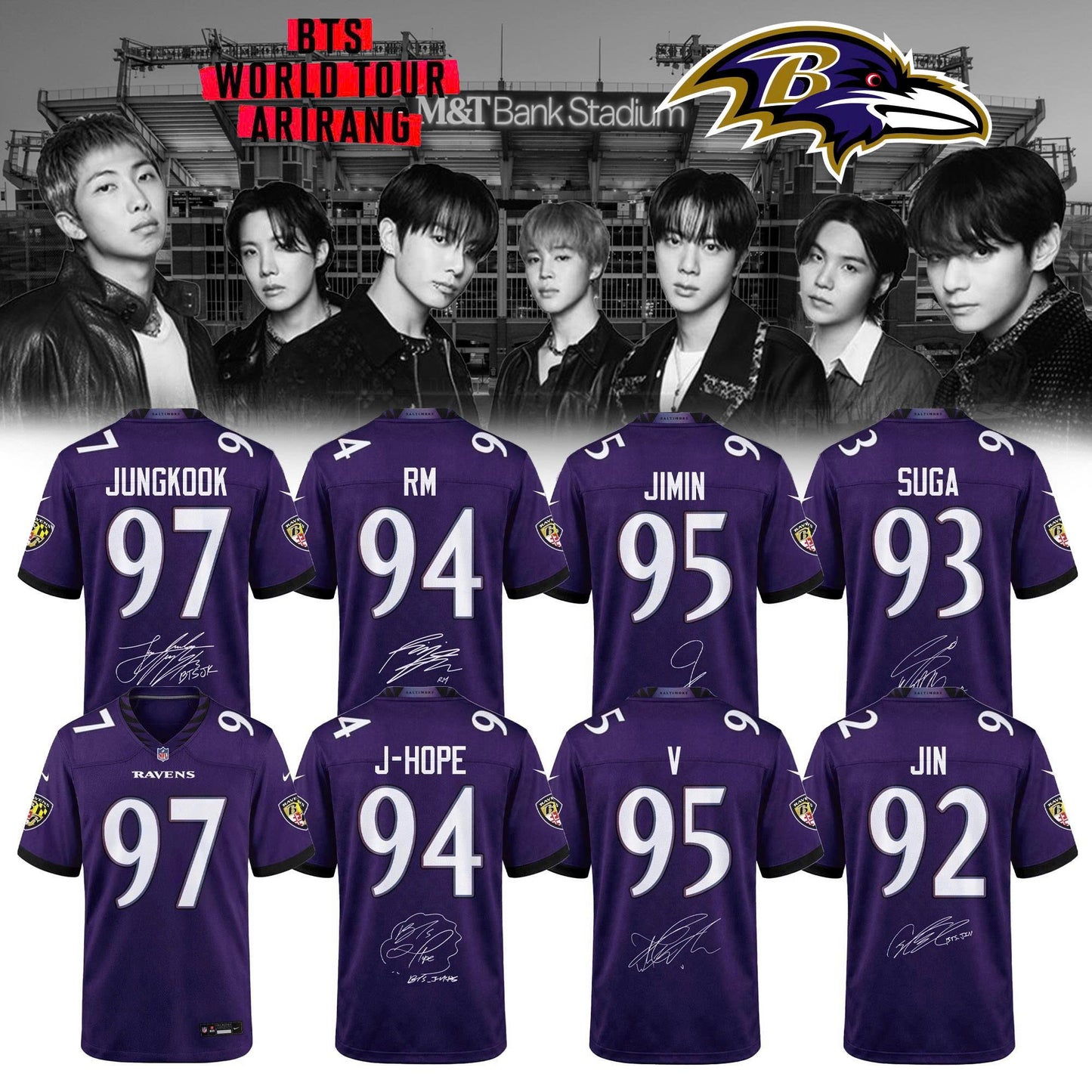 Baltimore Ravens x BTS – World Tour 2026 Limited Edition Jersey