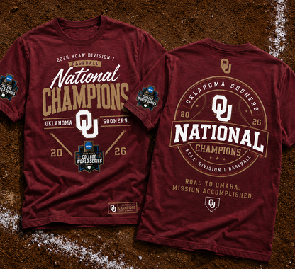 Oklahoma Sooners 2026 NCAA Baseball National Champions Tshirt