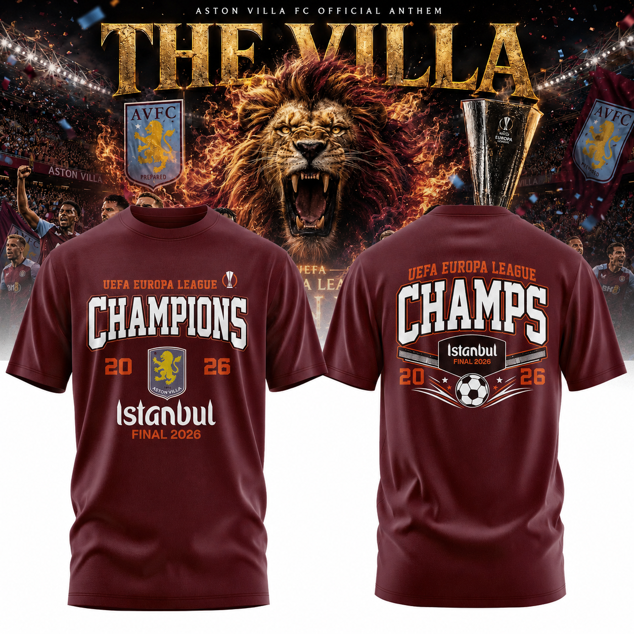 Aston Villa Champions Europa League 25/26 Tshirt