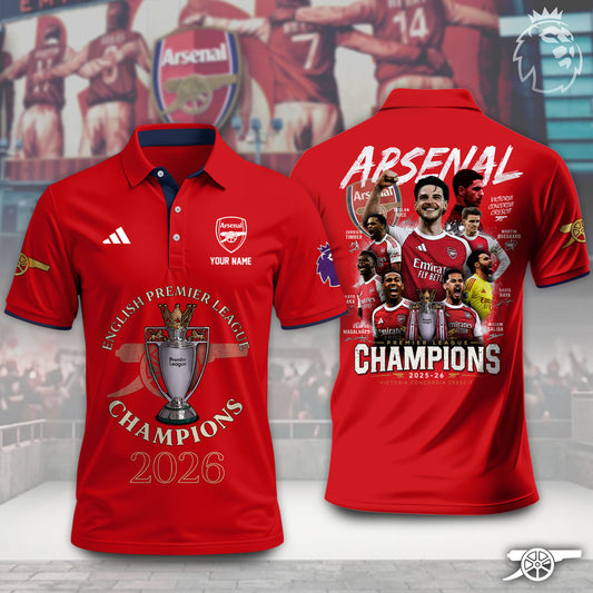 Arsenal F.C. – 2025–26 Premier League Champions Limited Edition Polo
