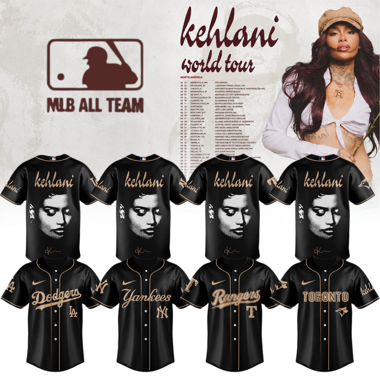 MLB x Kehlani ”Kehlani World Tour ” – Jersey