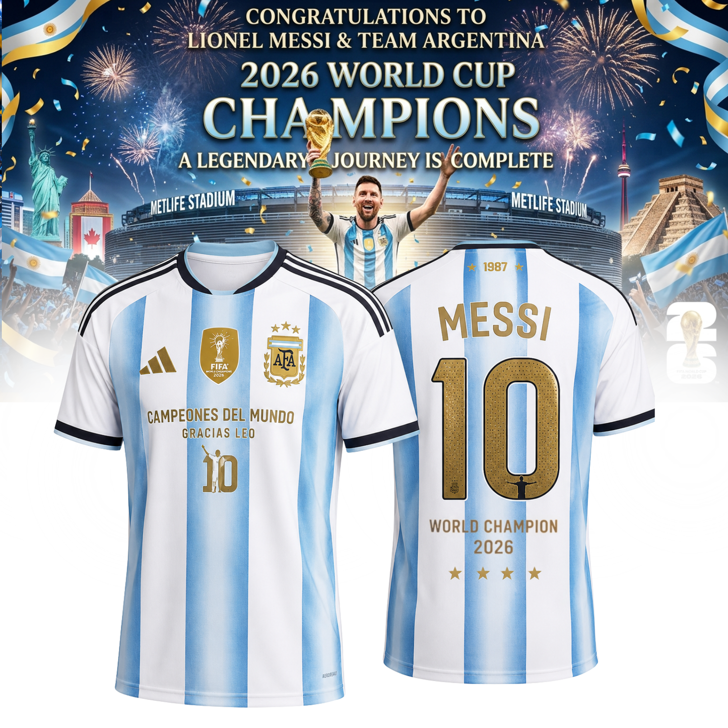 Lionel Messi World Cup Champions 2026 – Limited Edition Jersey