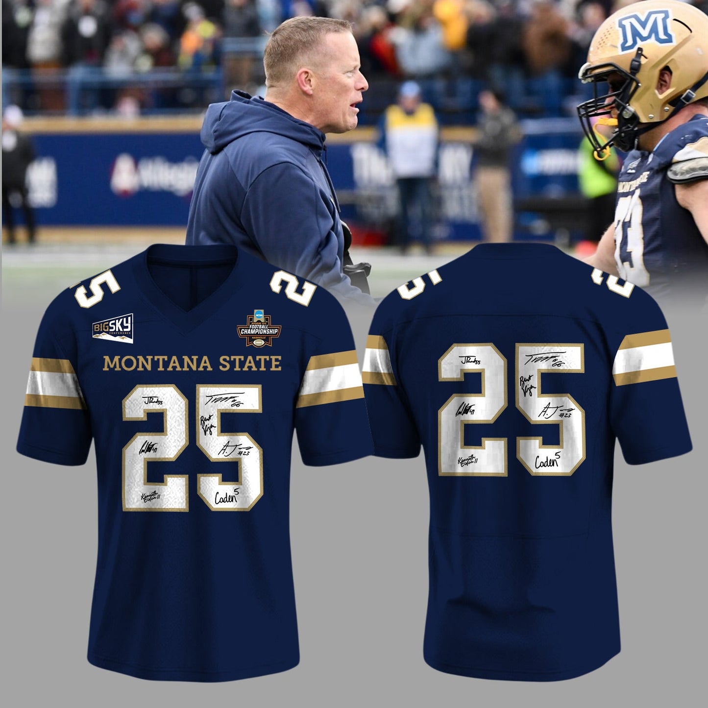 Montana State Bobcats 2025 Championship Jersey signature