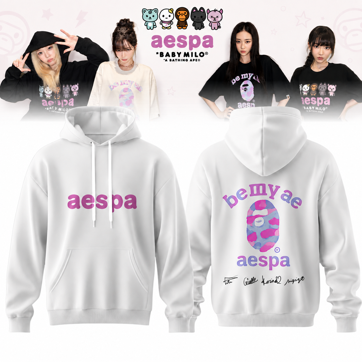 🖤🐰 AESPA x BAPE Limited Edition Hoodie